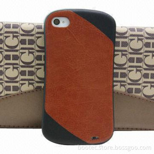Soft Diagonal PU Leather and TPU Case for iPhone 4/4S, IMD/IML Technology